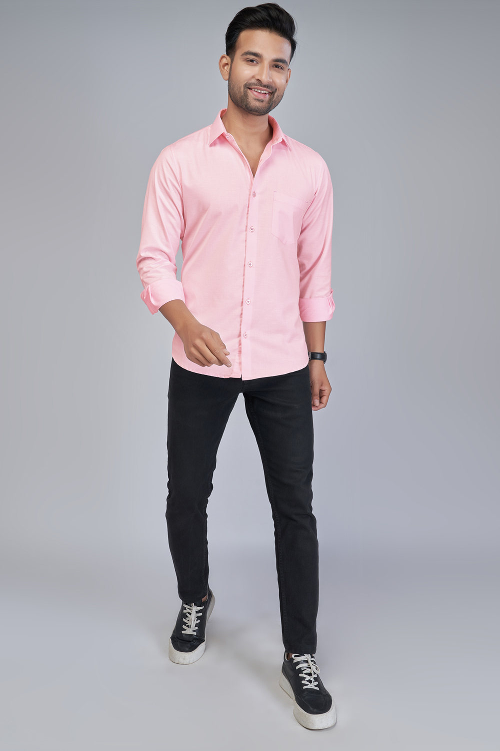 Pink Office Wear Shirt for Men