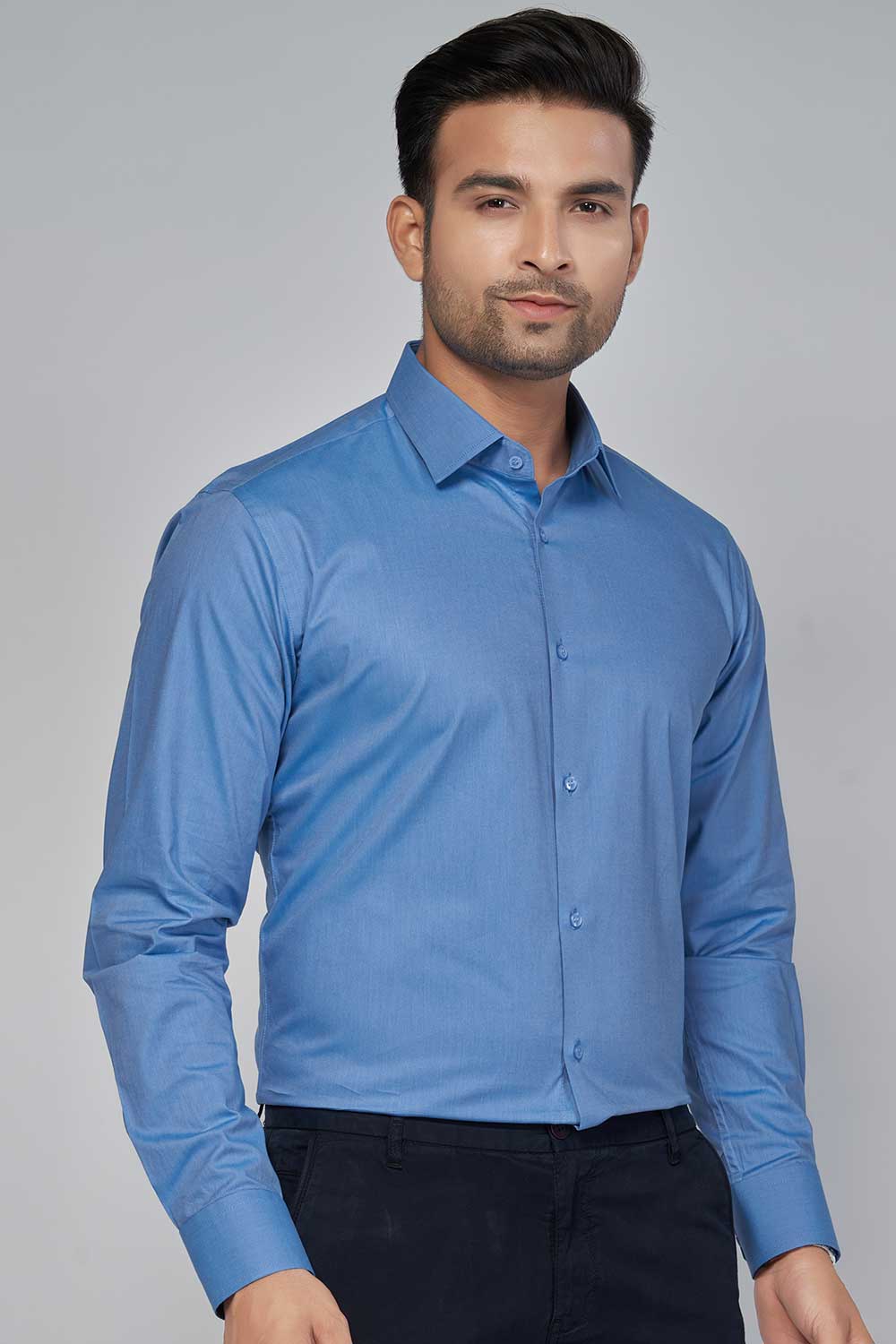 Slim Fit Blue Shirt for Men
