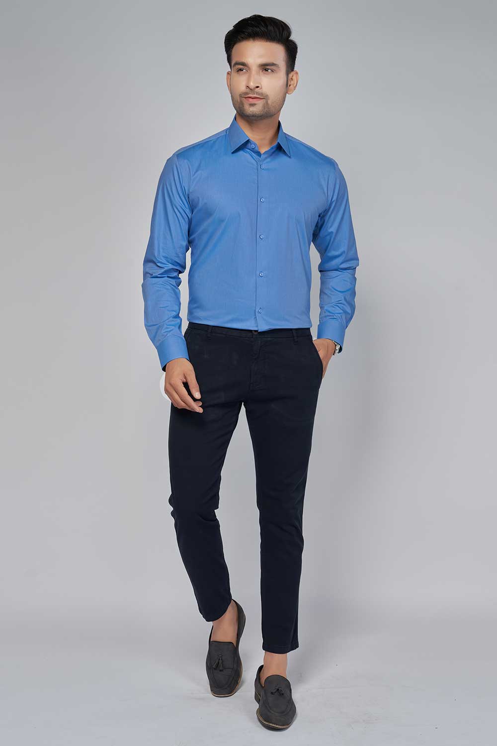 Slim Fit Blue Shirt for Men