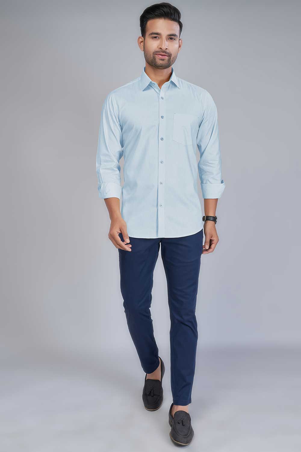 light blue Oxford shirt
