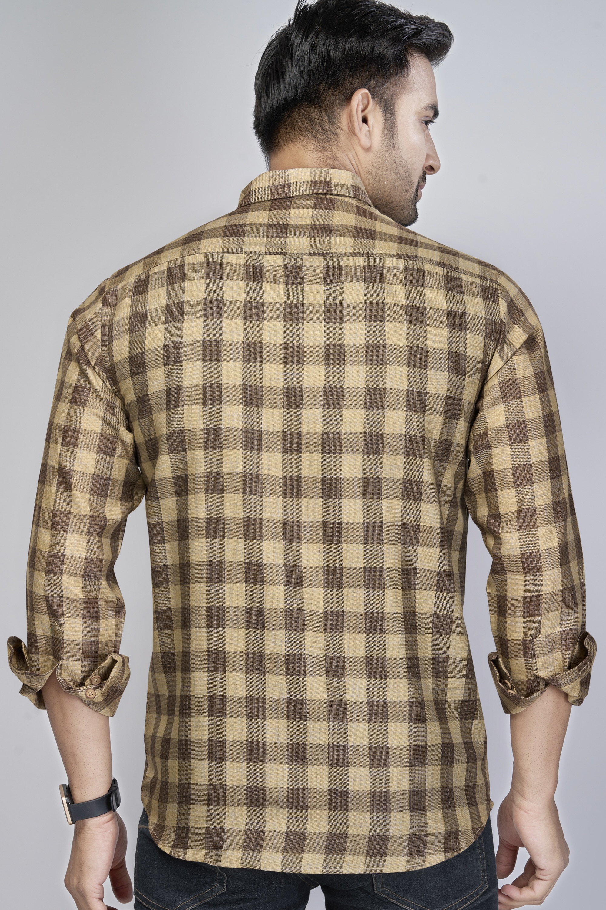 Brown Checks Shirt for Men