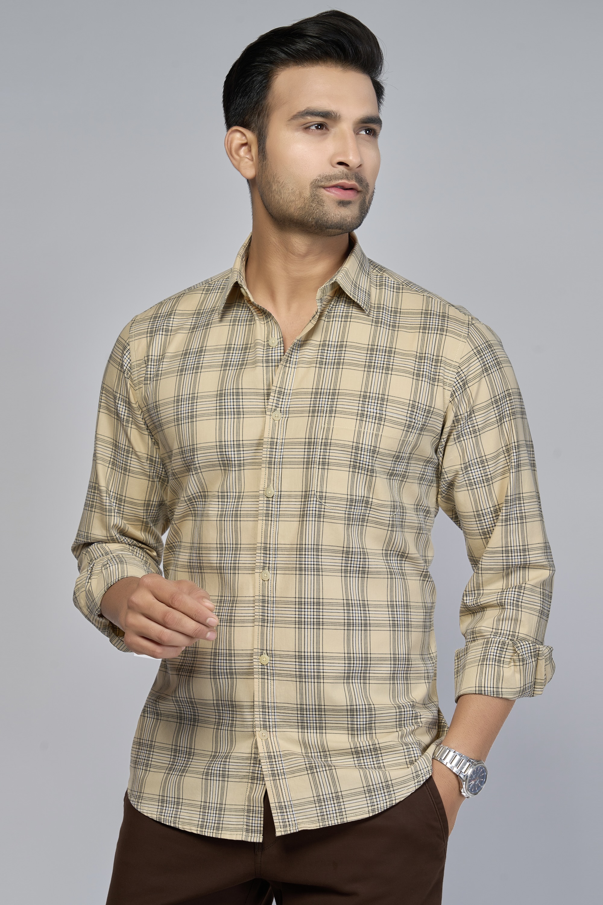 Brown Flannel Shirt for Men