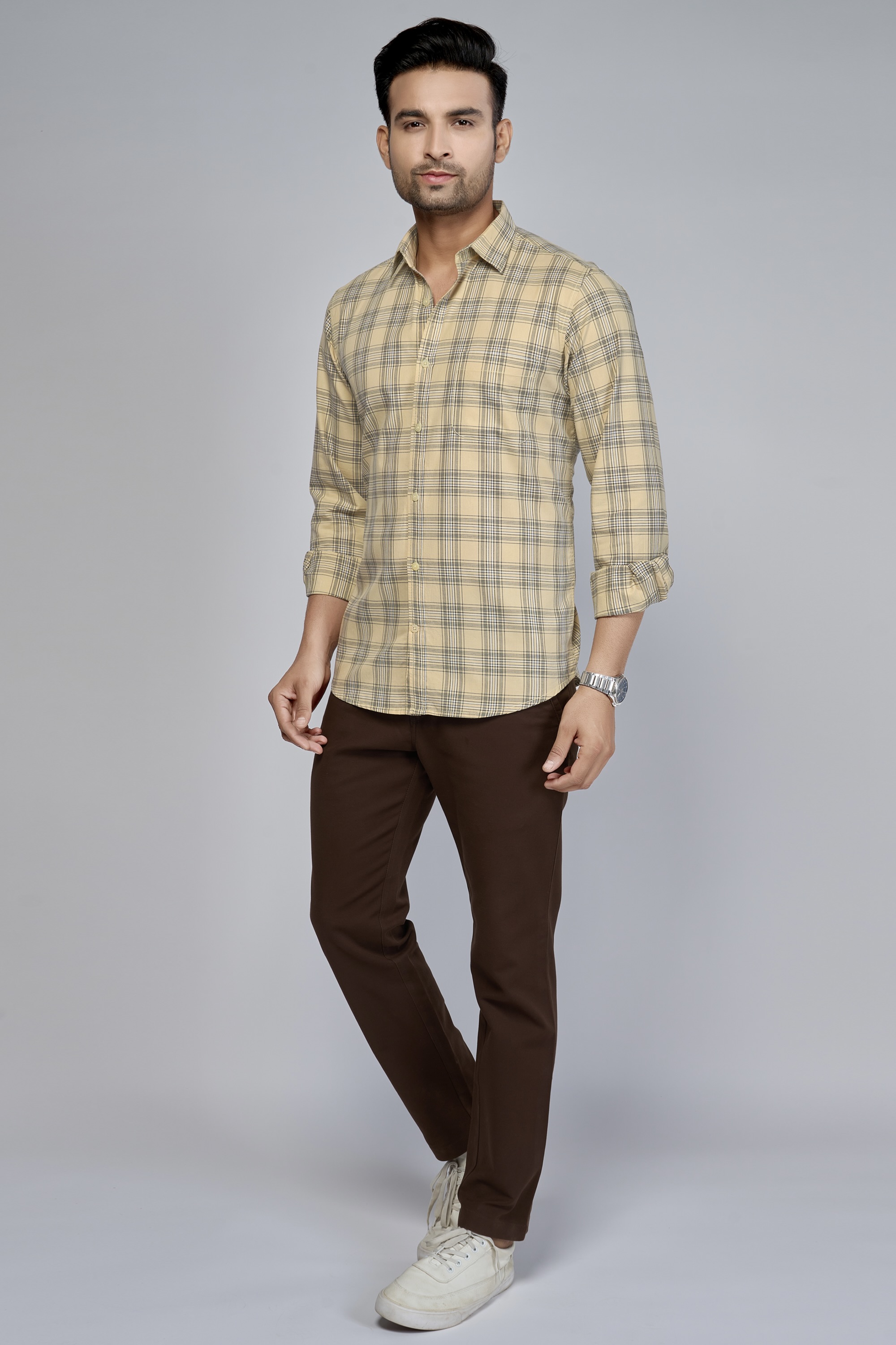 Brown Flannel Shirt for Men