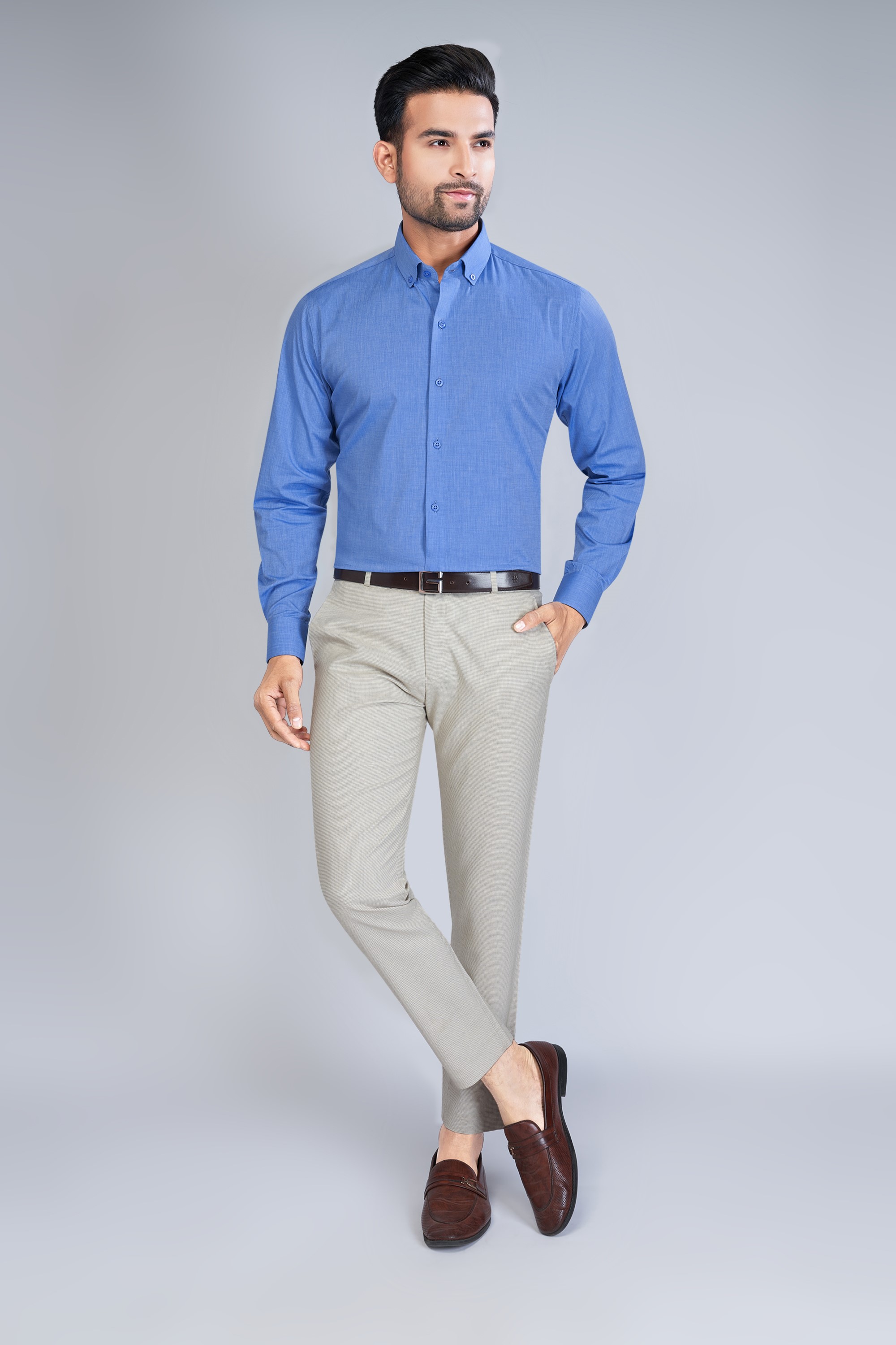 Cotton Blue Shirt for Men
