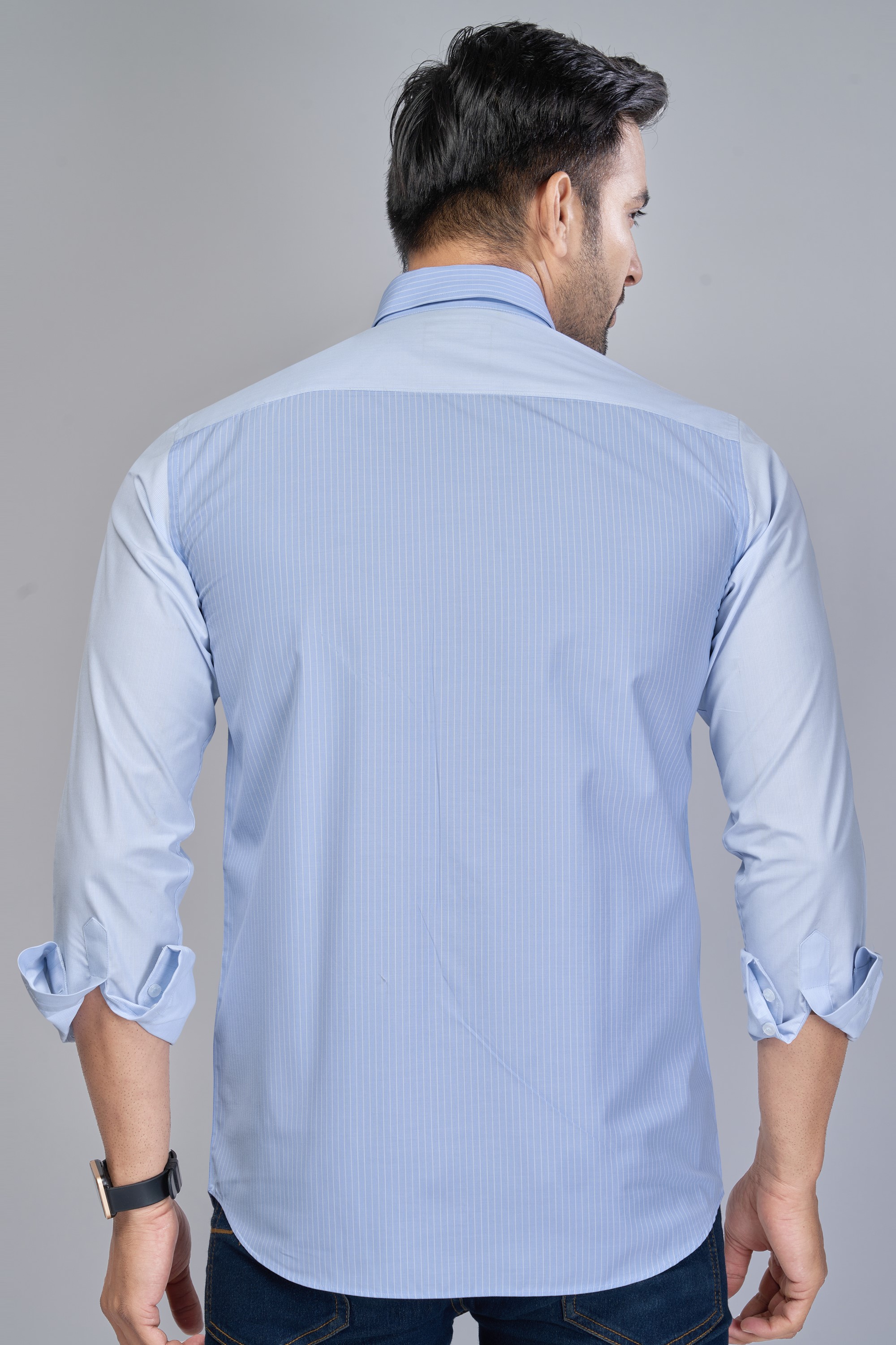 blue lining shirt for men
